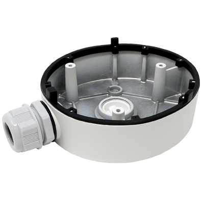 Scatola di giunzione in lega di alluminio bianco Ø120x37.2 mm. Peso 250 g