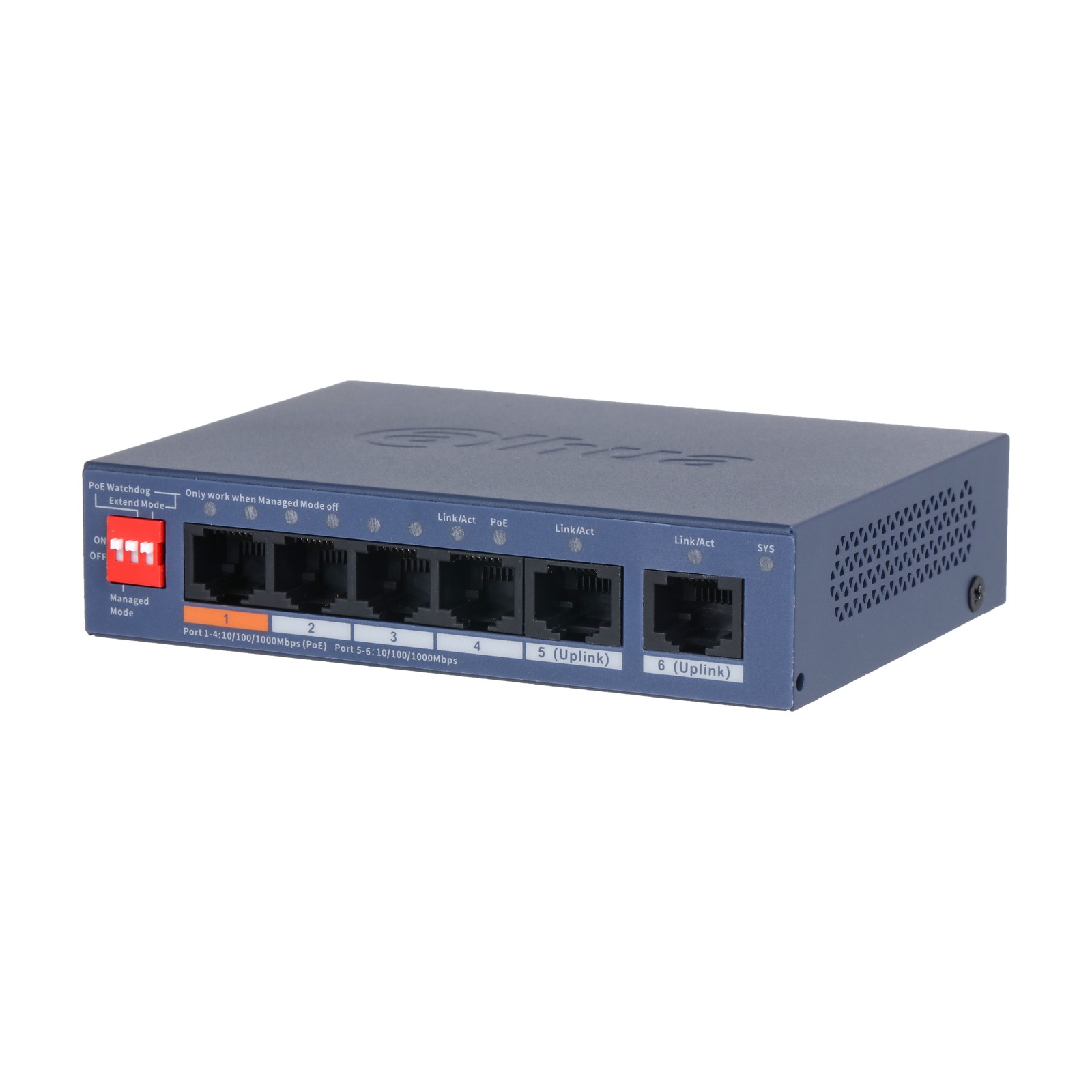 Switch Dahua CS4006-4GT-60-V2, vista da tre quarti