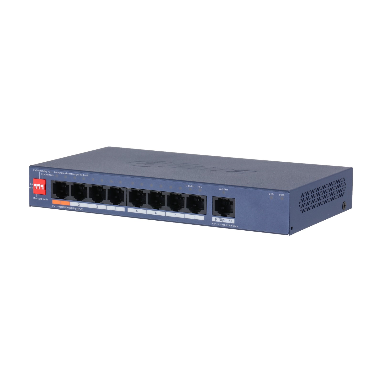 Switch Dahua CS4009-8GT-60, vista da tre quarti