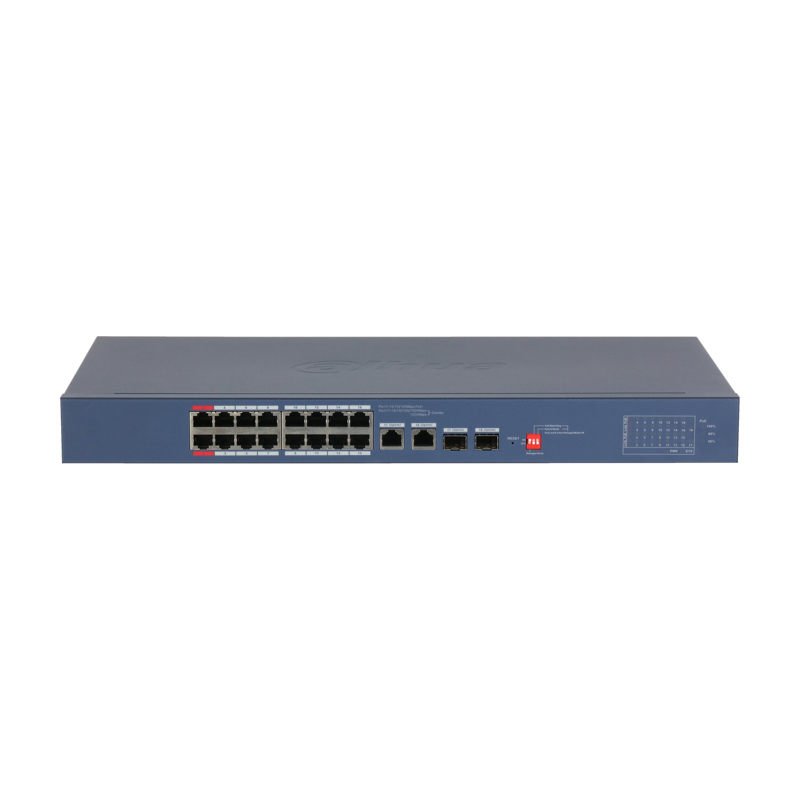 Switch Dahua CS4218-16ET-240-V2, vista frontale