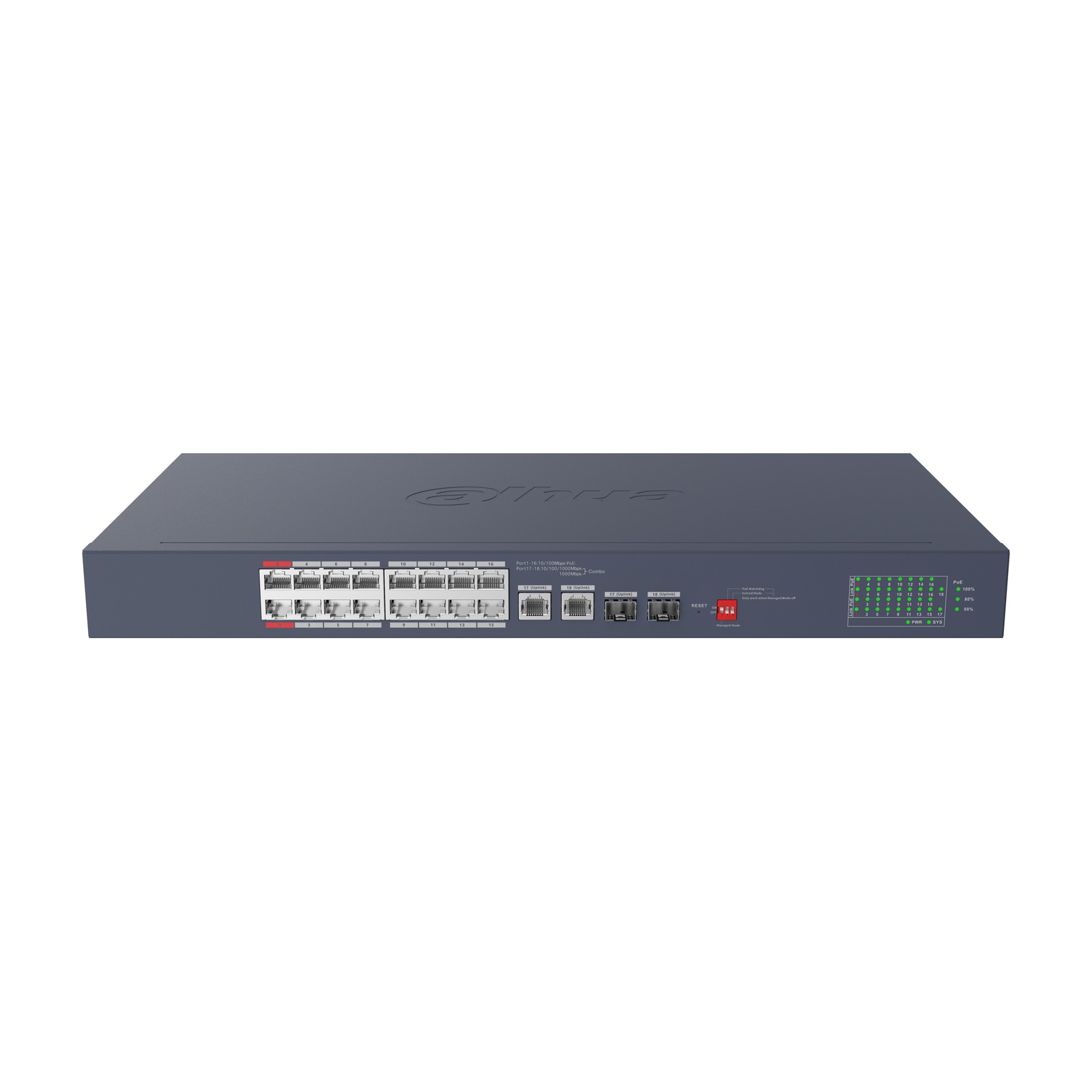 Switch Dahua CS4220-16GT-190-V2 render prospettico del prodotto