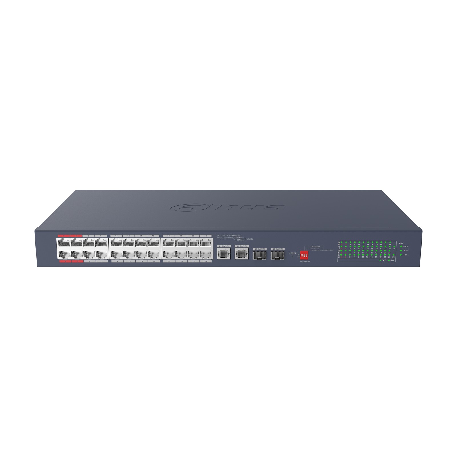 Switch Dahua CS4228-24GT-240-V2 render prospettico del prodotto