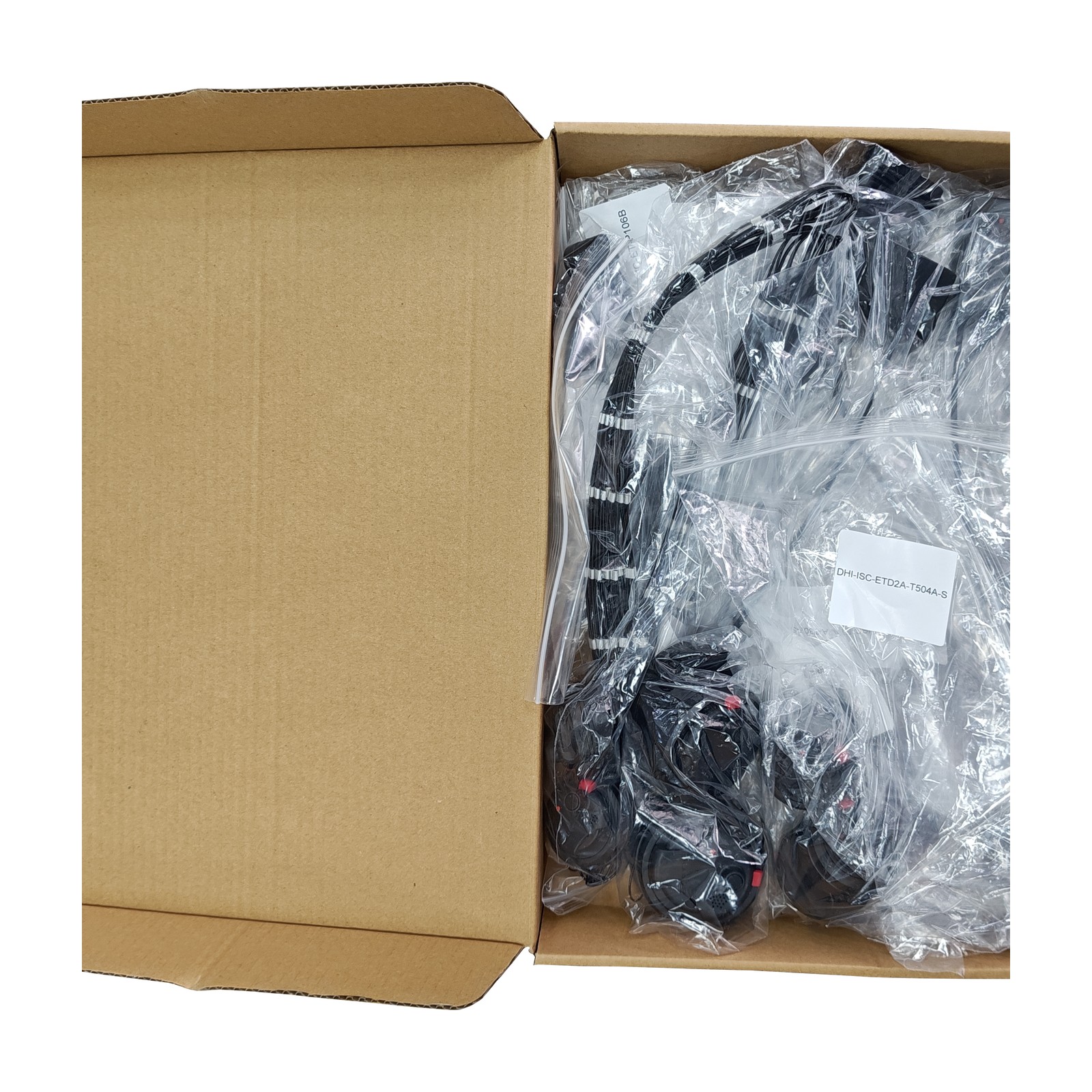 Confezione campione Dahua ISC-ETAS-0001 con etichette e accessori antitaccheggio AM, vista frontale