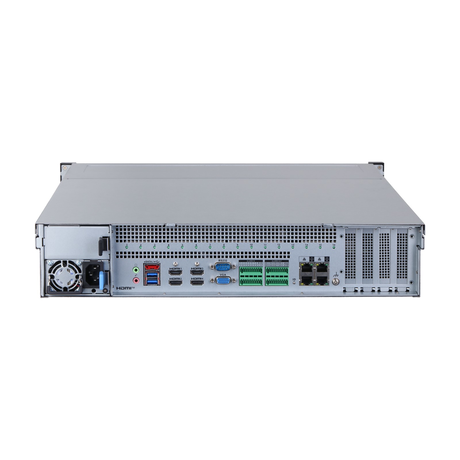 Server di videosorveglianza Dahua IVSS7112, vista posteriore
