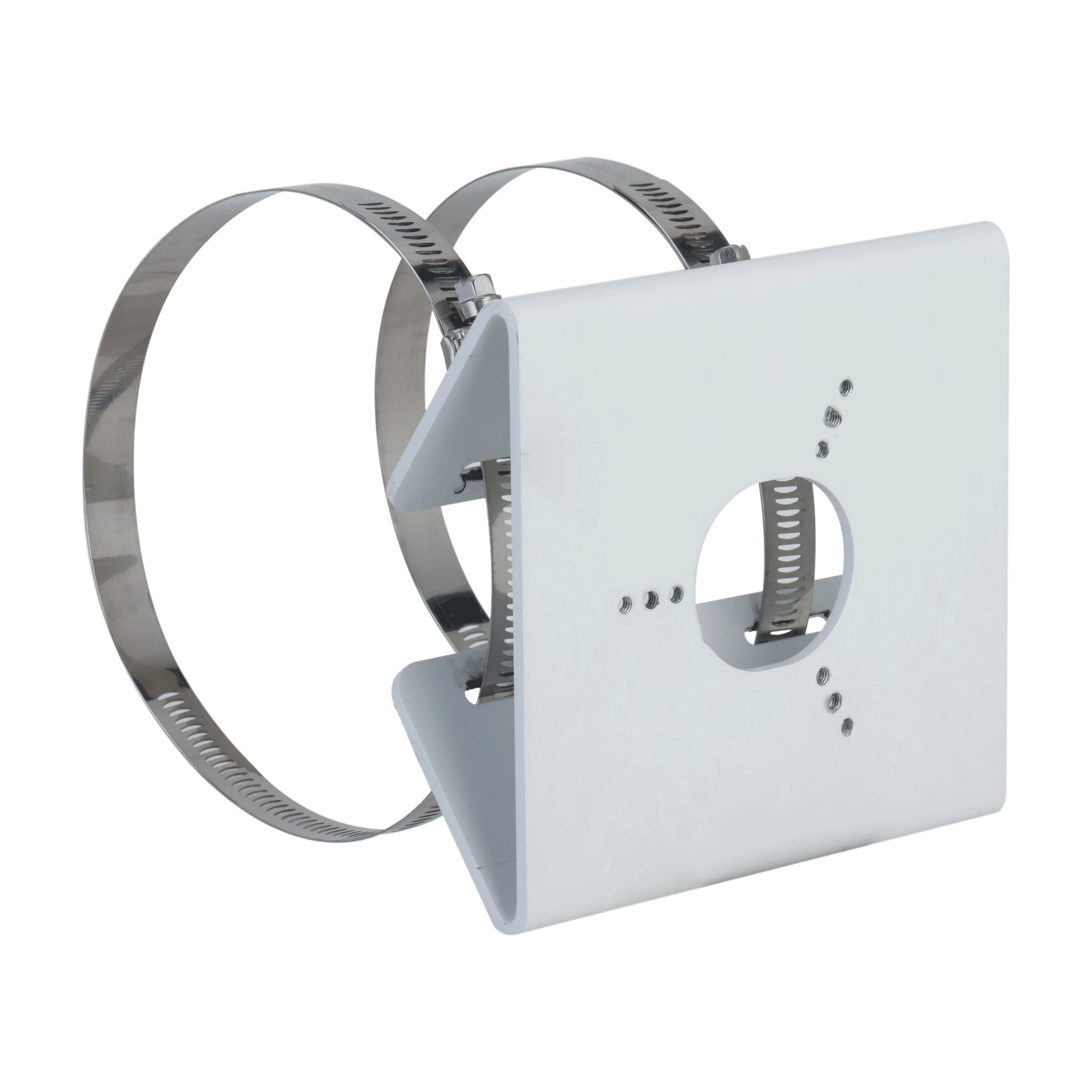 Adattatore da palo Dahua PFA157 bianco, vista laterale