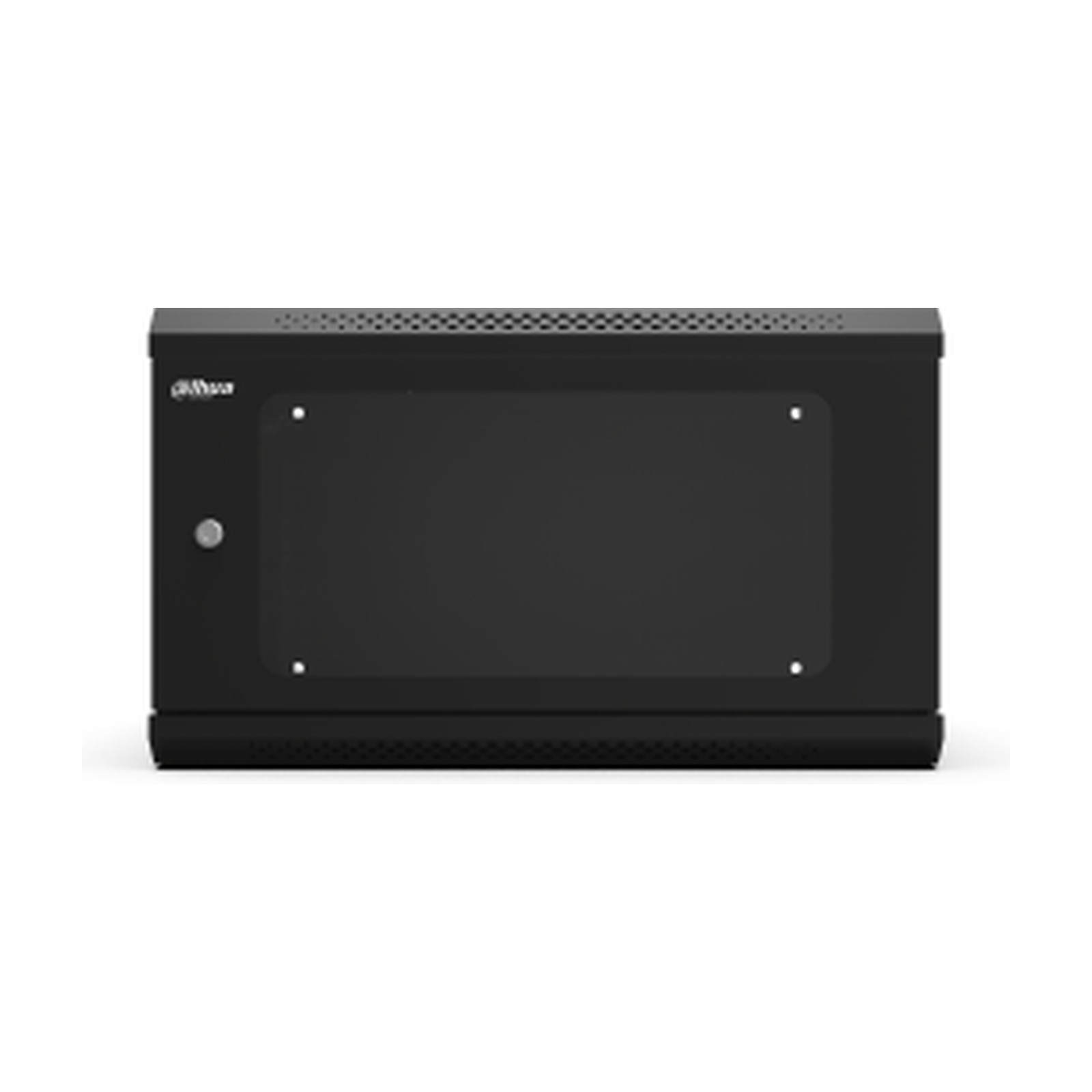 Armadio rack Dahua PFC200D-6U4D, vista frontale con sportello in vetro