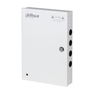 Box di alimentazione Dahua PFM342-9CH bianco a 9 uscite, vista frontale