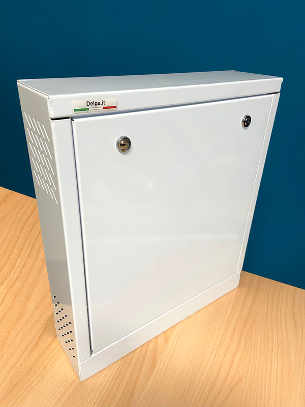 DRAGON MAXI - Armadietto professionale TVCC per DVR e NVR, acciaio con doppia serratura, 532x650x200 mm - Delga