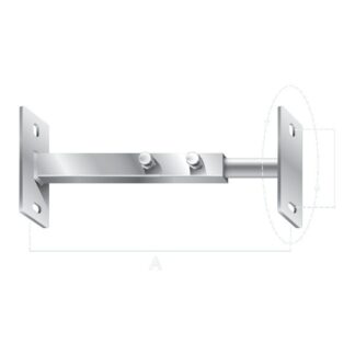 ZN02LED - Zanca porta faretto LED regolabile 20/35 cm girevole a 360° - piastre 110x50x4, zincatura elettrolitica - Fava
