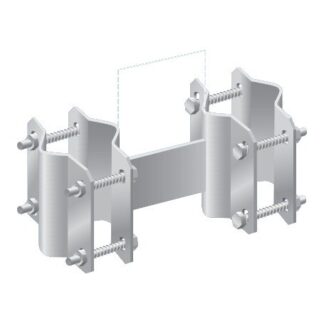 ZN1142E80 - Giunto palo a 8 distanziato 80 mm per pali Ø 25-50 viti 8x60 QST - Fava