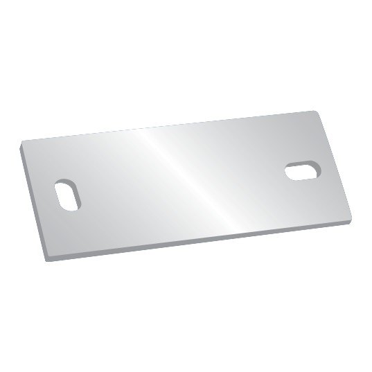 ZN1543LM - Contropiastra per zanche tipo Emilia 250x70x6 con due fori Ø 22 e due asole dritte - Fava
