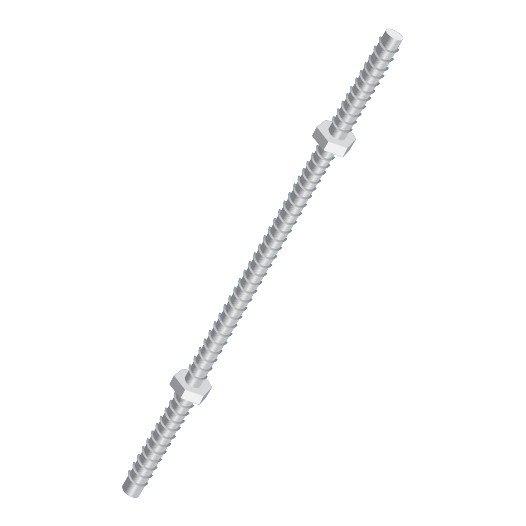 ZN1544B - Barra filettata 50 cm M12 FE37 con dadi - Fava