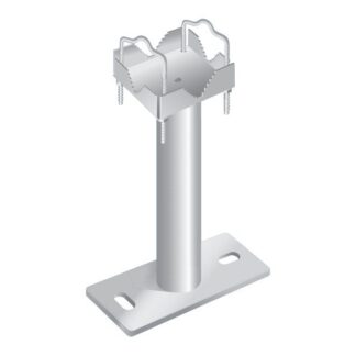 ZN1575 - Zanca 15 cm con ganascia dentata per pali Ø 30-76 piastra 200x70x4 - Fava