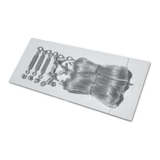 ZNKITFUNE - Kit tiranti per palo d'antenna (1 ralla tris ZN1230, 3 funi ZN1203, 3 tendifilo ZN1206, 6 morsetti ZN1212, 6 redance ZN1215) - Fava