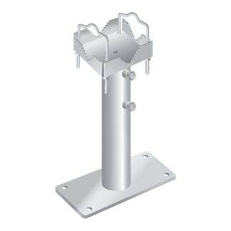 ZNR20SK - Zanca regolabile 20/40 piastra 170x40x4 per pali Ø 30-76 attacco a ganascia dentata - attacco verticale/orizzontale - Fava